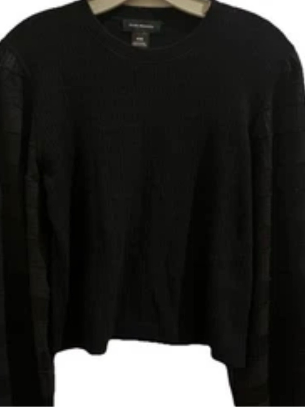 Club Monaco Black Textured Knit Pullover Sweater Size M